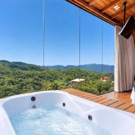 Chalé c/ lareira, jacuzzi e vista incrível VST027