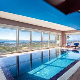 Villa Awesome with indoor pool gym & sea view