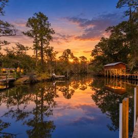 Escape on the River Private Dock Kayaks Gazebo