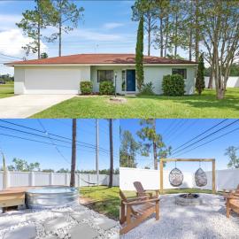Diamond House Fenced Pool Fire Pit and Game Room