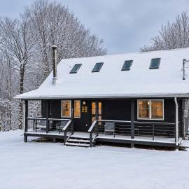 Seventeen Pines - Chic Catskills Cabin with Fireplace & Loft on 17 Acres, hotel em Roscoe