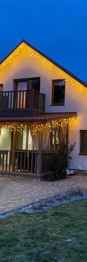 Заміський будинок з каміном та ванною з панорамним видом в ліс, Hotel in Novosilki