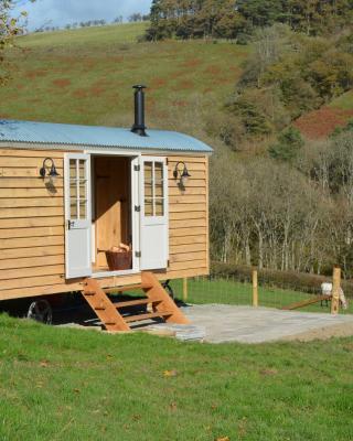 Snug Oak Hut with a view on a Welsh Hill Farm