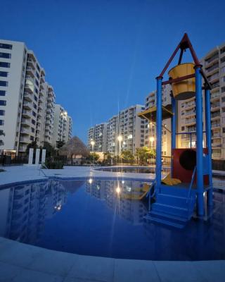 Apartamento nuevo - Amoblado en Puerto azul - Club House Piscina, Futbol, Jacuzzi, Voley playa