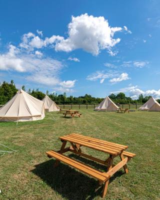 Bell tent glamping at Marwell Resort