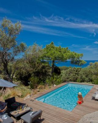Villa bodri, maison en pierre avec vue mer et piscine chauffée