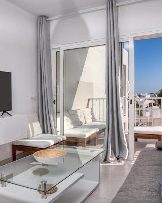 Sunset view modern private poolside apartment