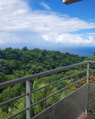 grand studio en bas de villa avec vue sur mer au Carbet