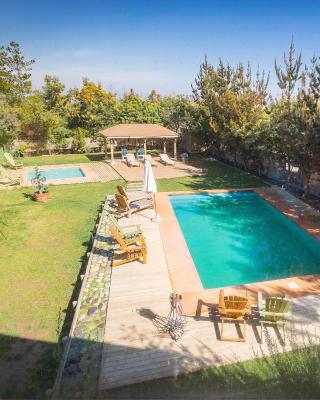 Cabaña en Tunquén con parrilla, fogón, piscina y bosque