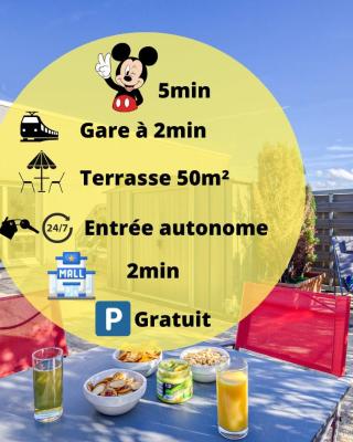La terrasse Disney/Gare/Centre à 3min parking free