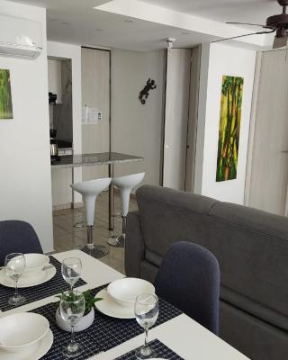 RICAURTE, Moderno, confortable apto, AC, Parquead, Wifi
