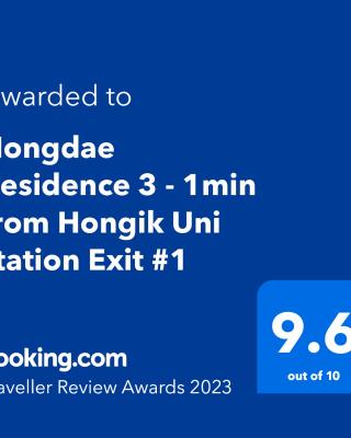 Hongdae Residence 3 - 1min from Hongik Uni station Exit #1