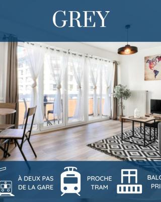 HOMEY GREY - Proche Gare et Tram - Proche centre - Balcon privé - Wifi et Netflix