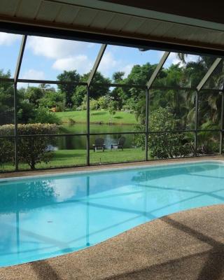 Great family home with a new sparkling pool,lovely lake view, close to beach