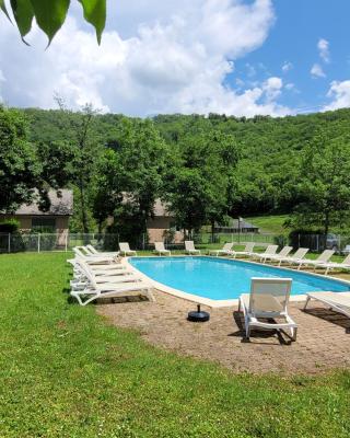 Village 17 gites, Piscine, Restaurant , 2 gites avec SPA, 3km de Conques