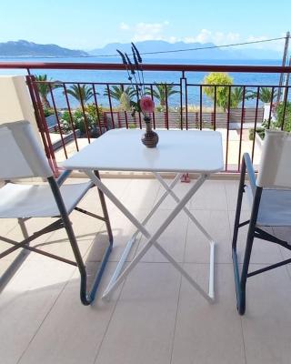 A balcony of Aegina by the saronic gulf