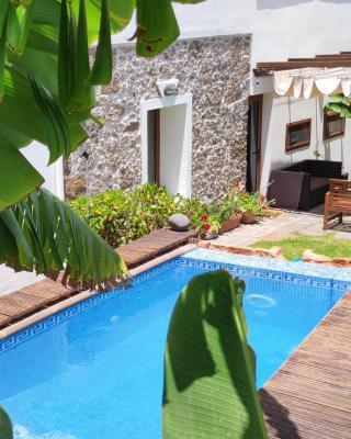 Villa Canaria piscina jacuzzi jardín