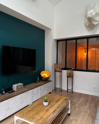 L'Usine du centre ville avec parking privé 2 véhicules et extérieur