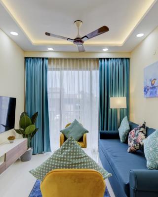 Luxe 2BHK 10min from GOI airport with Pool access