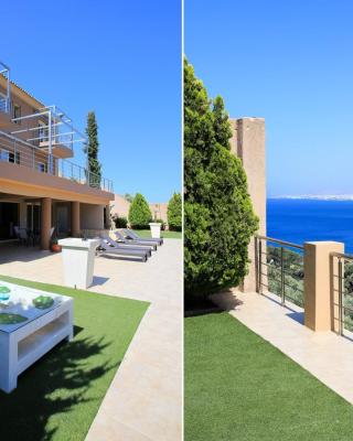 Superb Villa Yiorgos - Heated Pool Jacuzzi - Seaview