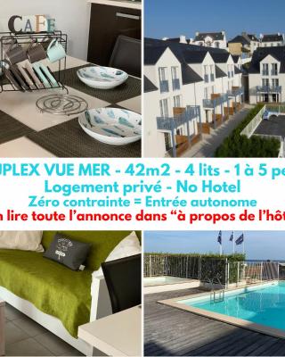 DUPLEX VUE MER - Plage à 100m- 4 lits - parking sous sol