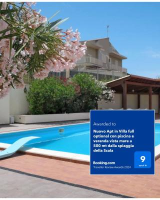 Nuovo Apt in Villa full optional con piscina e veranda vista mare a 500 mt dalla spiaggia della Scala