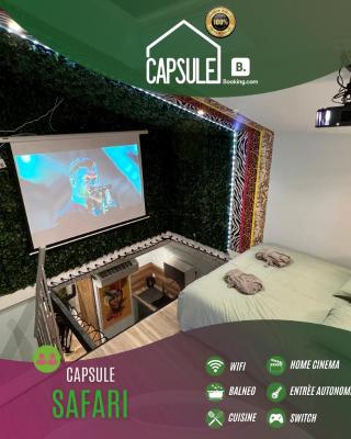 Capsule Safari - Jacuzzi - Nintendo Switch - Netflix & Home cinéma - Pouf géant - Filet suspendu