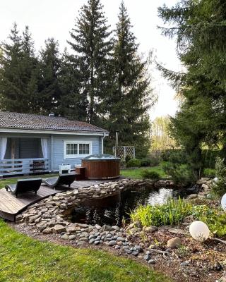 Romantic cozy house Kirzacinas pirts with sauna close to seaside