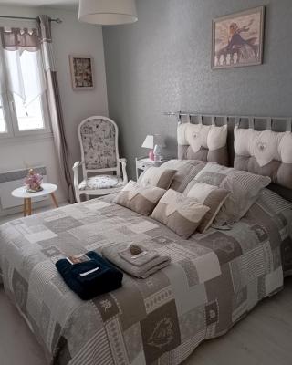 la maison rose 2 chambres avec lit pour 2 personnes et 2 salles de bains a 15 kilomètres du circuit de Magny-Cours et 1,2 kilomètre du sanctuaire de ste Bernadette