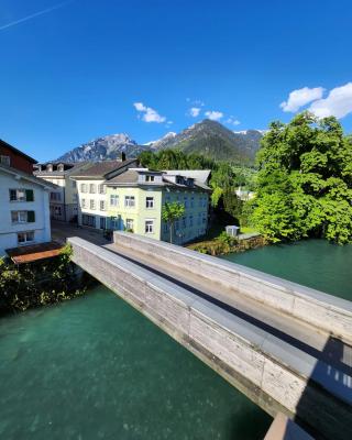 Spacious cellar studio surrounded by mountains and lake