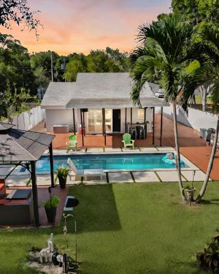 charming home with pool close to the beach.