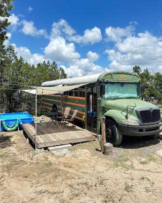 Night Owl Bus-Romantic Dripping Springs Retreat with Pool, Fast Wi-Fi & Scenic 10-Acre Views