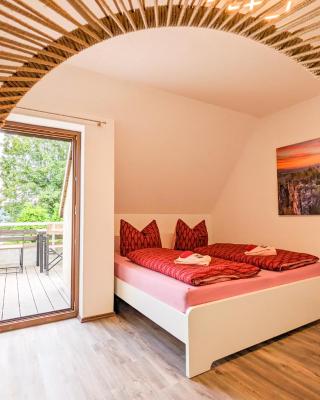 B6 - Urlaubsmagie - Inmitten der Sächsischen Schweiz mit Balkon mit Ausblick auf die Sandsteine