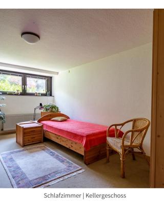 Cozy basement guest room in quietness