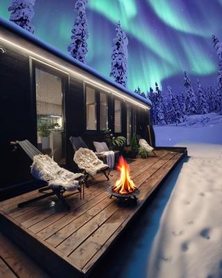 Lapland Riverside Cabin 1 VADELMA, Ylläs, Tiny Home with Sauna, Fireplace, Terrace, BBQ, Wifi, Ski, Fishing, Pets OK