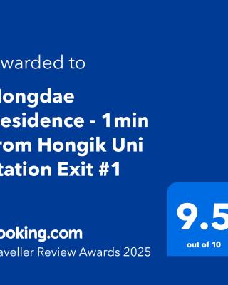 Hongdae Residence - 1min from Hongik Uni station Exit #1