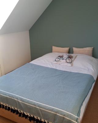 Chambre Vert Sauge, lit double 2 personnes, Maison en plein coeur du Parc Régional du Vexin