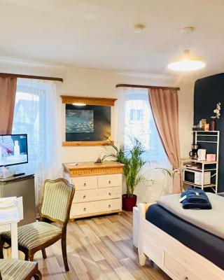 Apartment Amelie - Zimmer mit TV, W-Lan, Mikrowelle und Kühlschrank, Bad mit Dusche