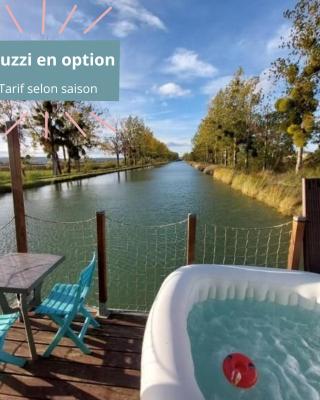 Cottage flottant terrasse jacuzzi option aux Portes de Dijon