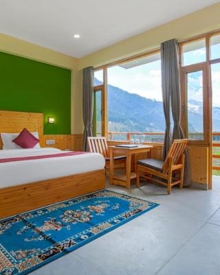 Wander Nest Manali Luxurious rooms with mountain peaks and waterfall view