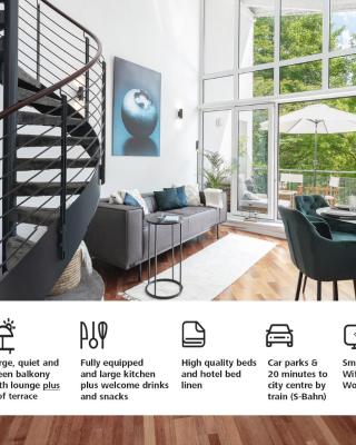 Blueberry Living - Design Loft nahe München - Dachterrasse - S-Bahn