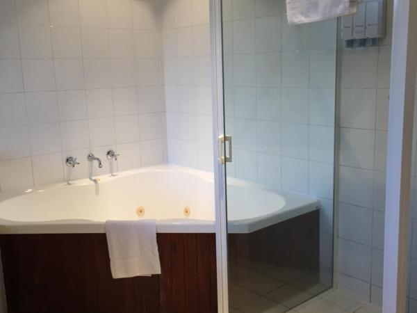 Waterfront Lodge Motel : photo 3 de la chambre chambre lit king-size avec baignoire spa