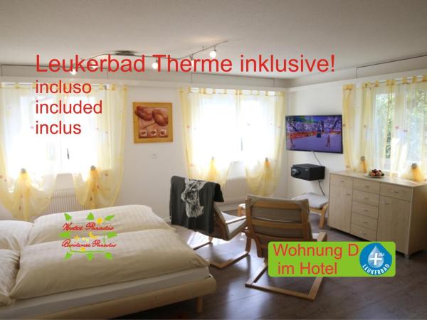 Hotel Paradis-Leukerbad-Therme : photo 6 de la chambre appartement 3 chambres avec balcon
