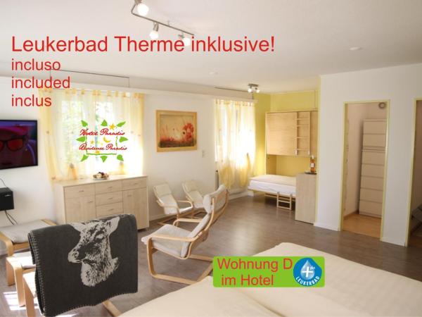 Hotel Paradis-Leukerbad-Therme : photo 9 de la chambre appartement 3 chambres avec balcon
