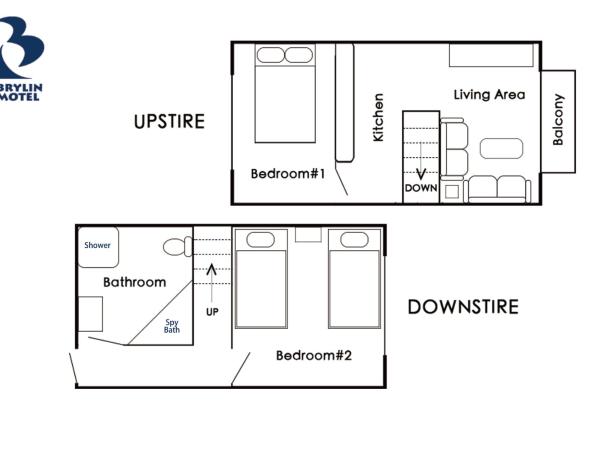 Brylin Motel : photo 1 de la chambre two-story two-bedroom apartment with spa bath 