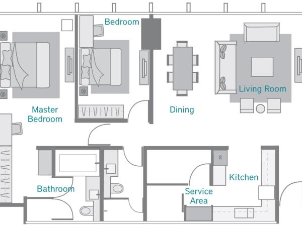 Oakwood Premier Cozmo Jakarta : photo 7 de la chambre appartement 2 chambres deluxe