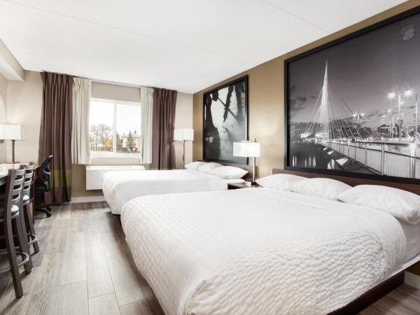 Super 8 by Wyndham Winnipeg West : photo 1 de la chambre hébergement 2 lits queen-size avec coin cuisine - non-fumeurs