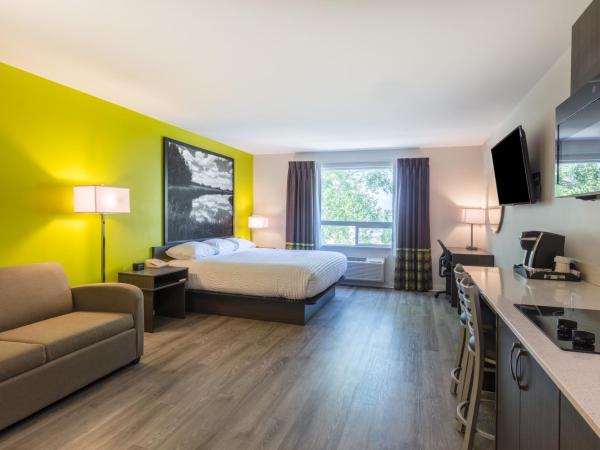 Super 8 by Wyndham Winnipeg East MB : photo 5 de la chambre chambre lit king-size avec coin cuisine - non-fumeurs