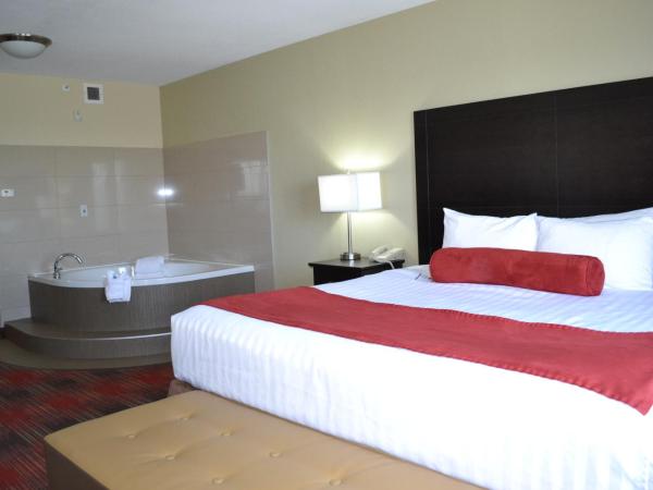 Best Western Plus Red Deer Inn & Suite : photo 7 de la chambre suite lit king-size avec baignoire spa et cheminée