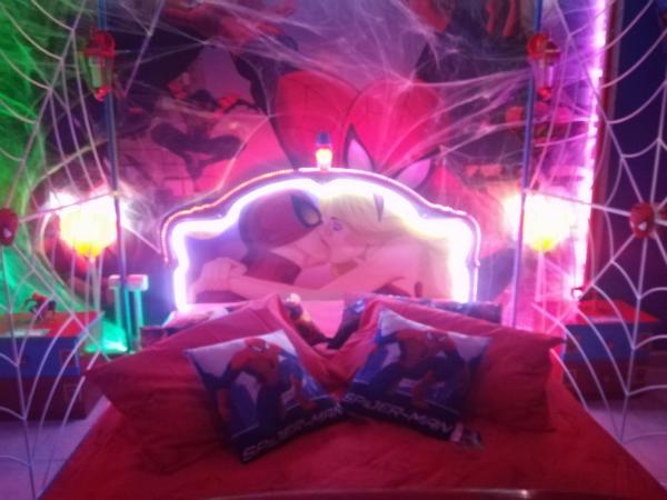Affitto breve Spider-man house : photo 2 de la chambre chambre lit king-size avec baignoire spa